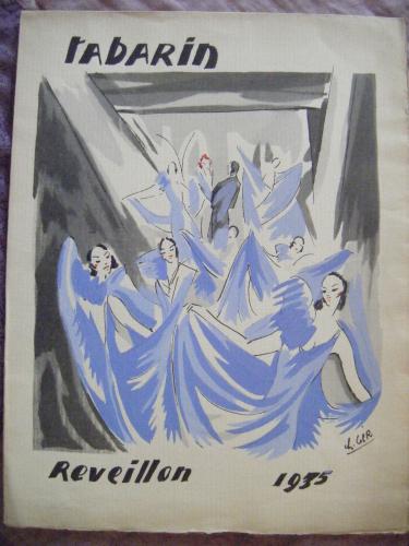 La valse bleue, menu de réveillon de 1935